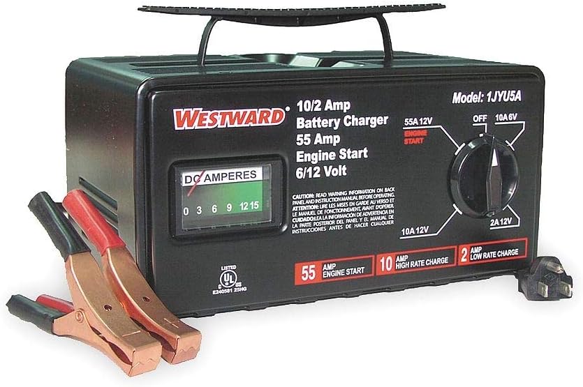 Westward 1JYU5 Battery Charger, 6/12V (M), 55 A Start