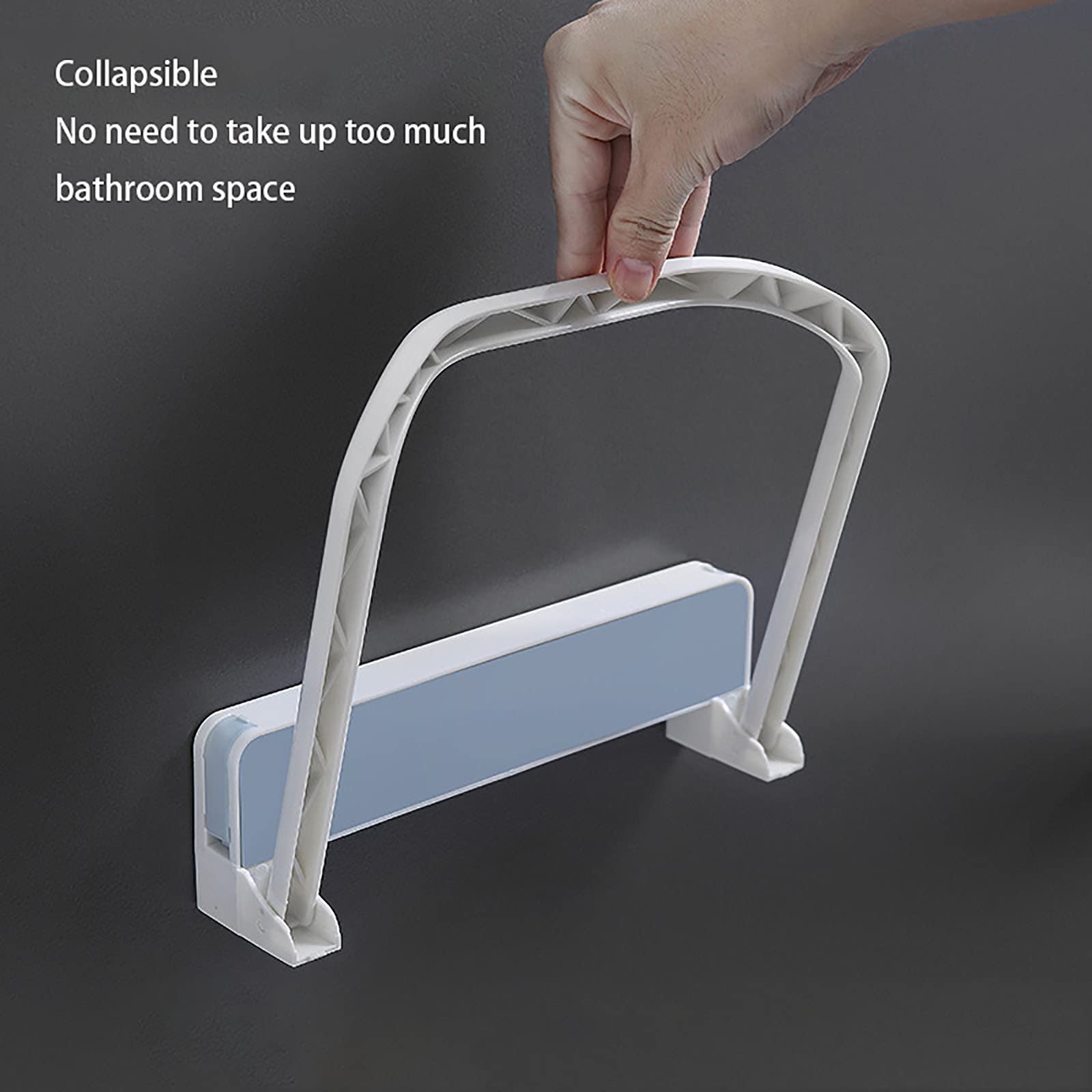 estantes de baño exquisitos Estante de Almacenamiento de baño Estante de baño montado en la Pared Colgador de Lavabo de baño Plegable instalación de perforación Libre/Gris