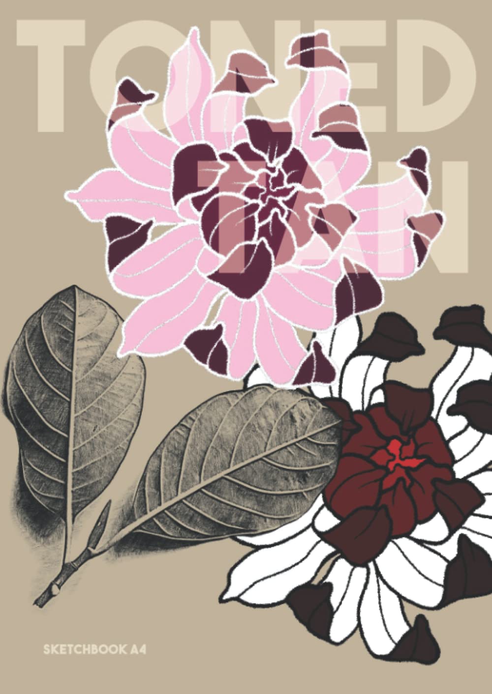 Toned tan sketchbook A4: (8.3x11.7 inches), 3 level of toned tan paper, from light toned to full toned, 90 pages, 90gsm paper thick, book bound.