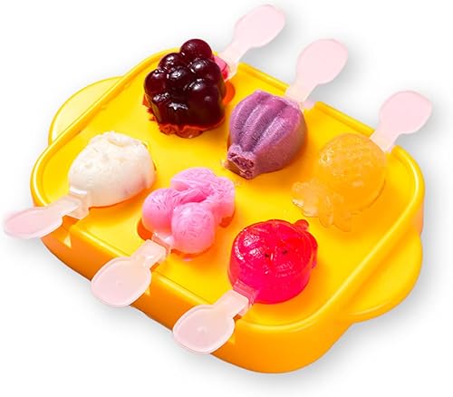 Moldes de paletas de 6 piezas, moldes para paletas de hielo, molde de silicona sin BPA, para helados, pequeño, para congelador, hecho en casa, para