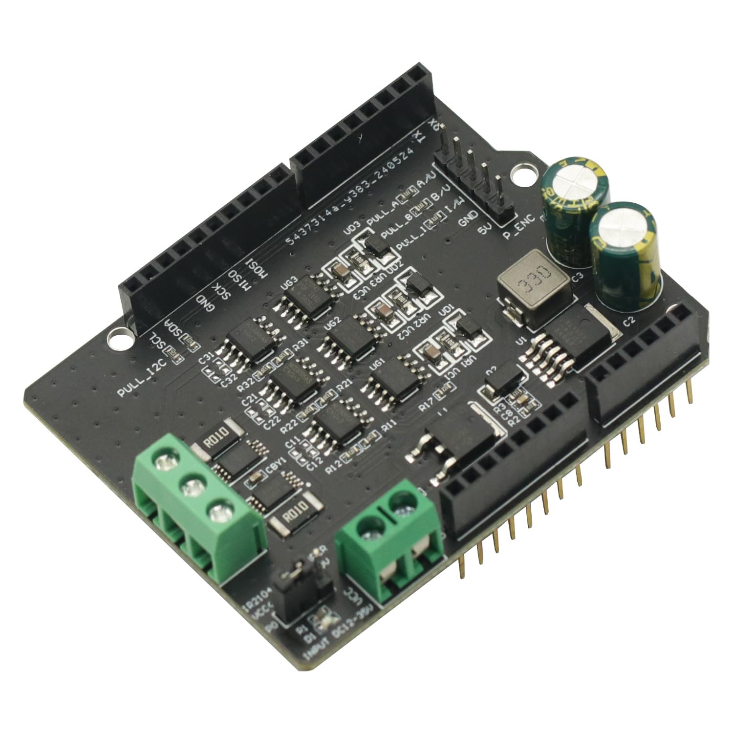 Топ view of the SimpleFOC Shield BLDC Motor Controller