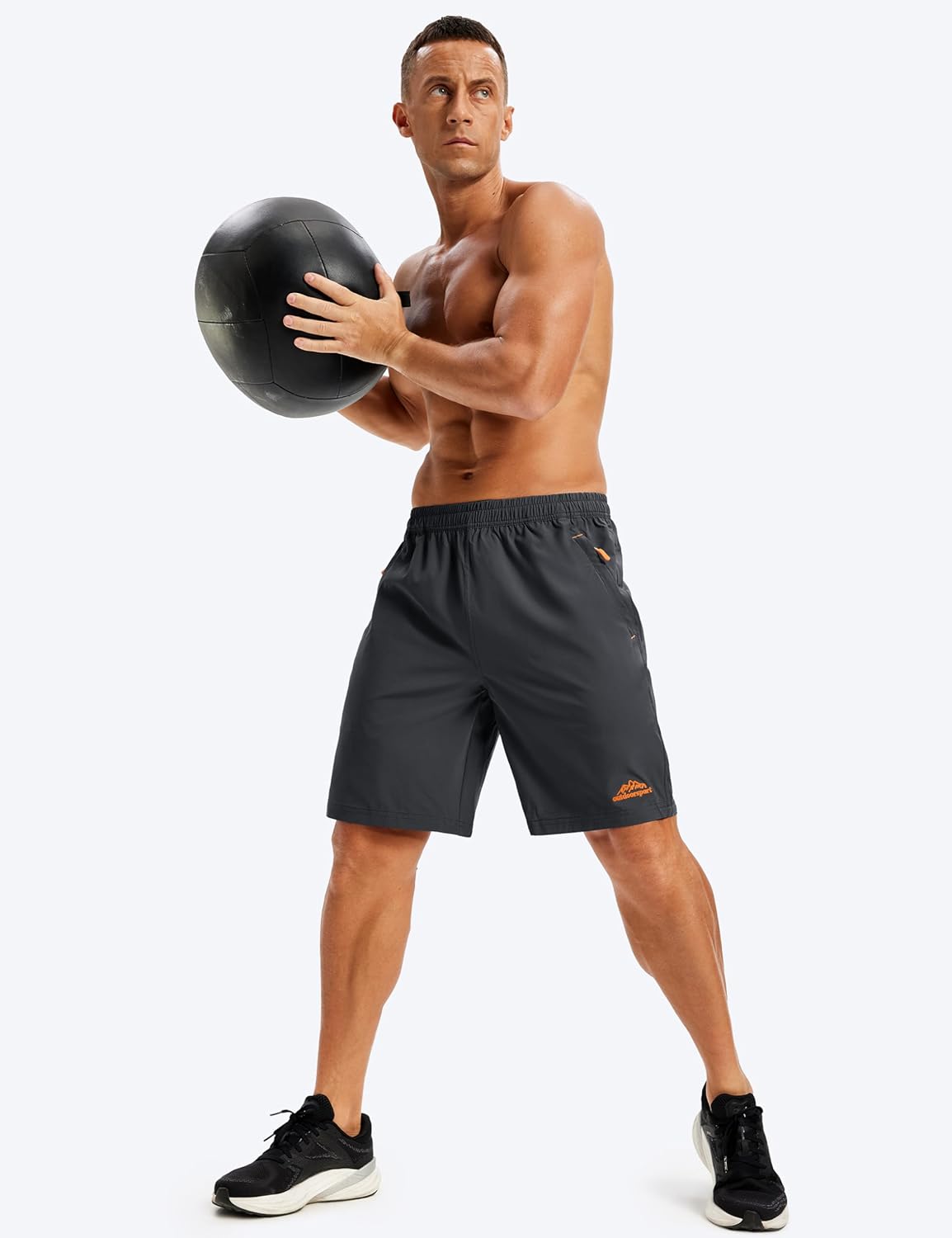 TACVASEN Men's Running Athletic Shorts 9" Quick Dry Workout Gym Shorts Lightweight Summer Shorts 3 Zipper Pockets - Image 6