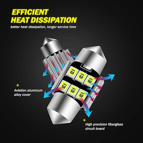 Miniatura 114 de AUXLIGHT DE3175 DE3021 6418 6411 211-2 212-2 578 569 Canbus Bombillas LED de luz interior sin errores 6000K Xenon Blanco, Super brillante 6SMD chips