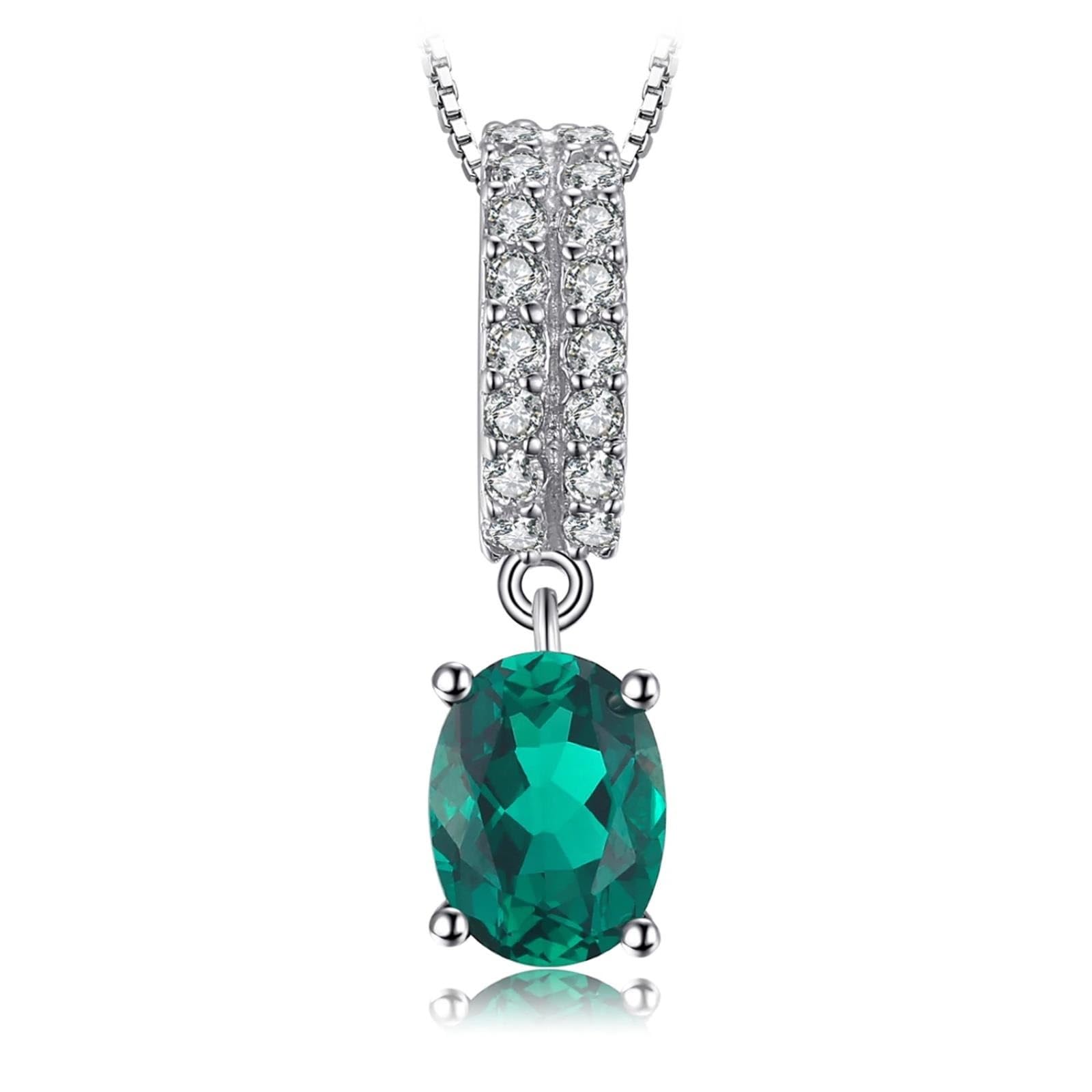 Collier émeraude véritable 5 * 7mm contre les bijoux ternes - 4