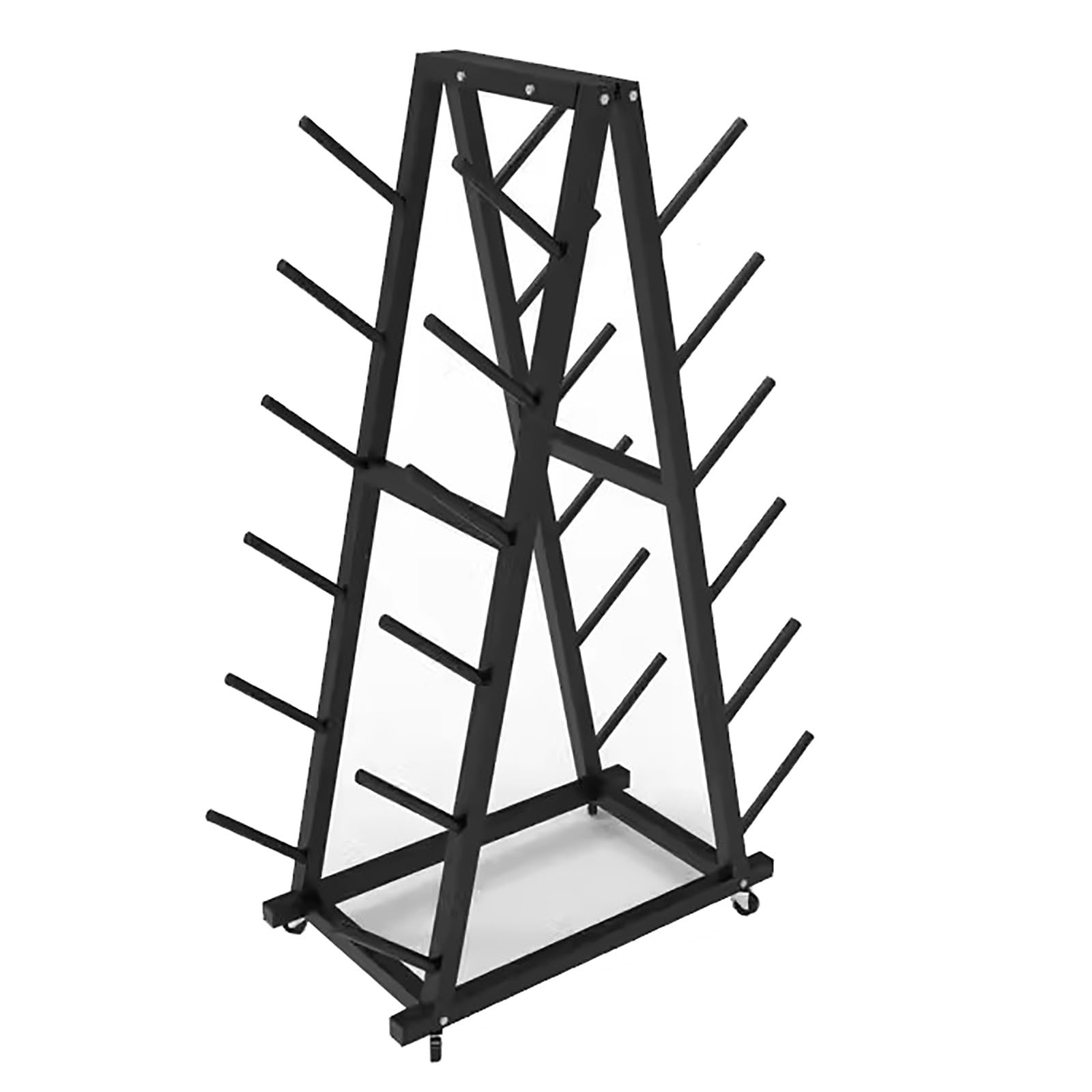 Supporto portaoggetti per Palestra Domestica, Mobile, di Grande capacità, per tappetini da Yoga, Organizer per Allenamento in Palestra Domestica, Supporto espositivo in a（Black-6 Tier）