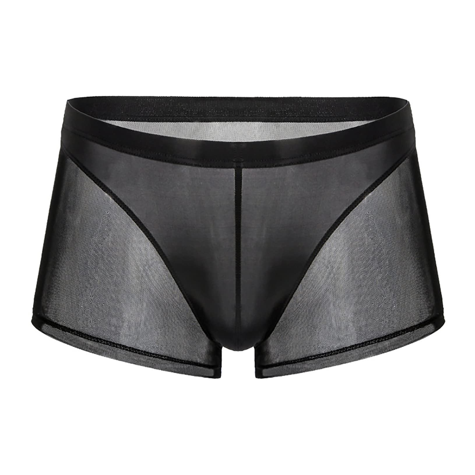 ACSUSS Mens Underwear Sexy Hot Mesh Patchwork Low Waist Breathable Casual Daily Boxer Shorts