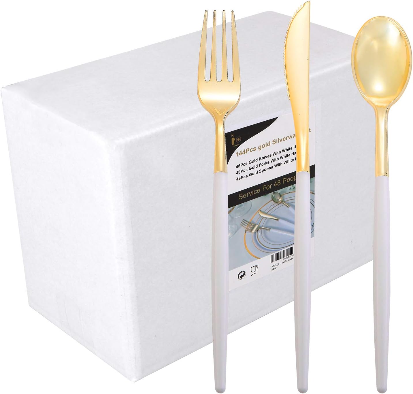 Gold Plastic Silverware Set (300 Bulk Pack) Disposable
