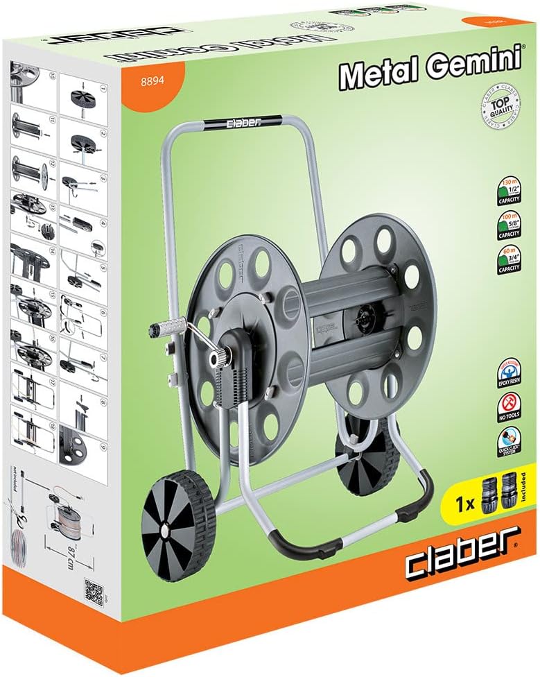 Claber Metal Gemini Hose Cart