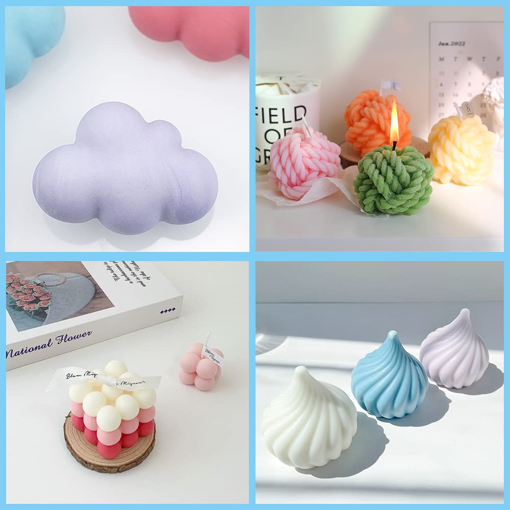 Moule à Bougies 3D En Silicone MARUKO - 15 Cavités Avec Mèches Et Supports