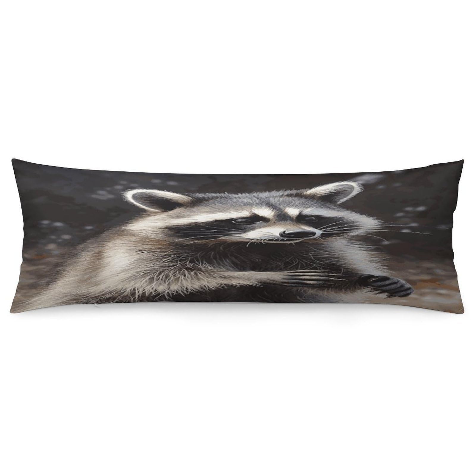 Raccoon Throw Pillow Covers with Silent Zipper Polyester Pillow Protectors Removable Pillow Cases Soft Pillowcase Cozy Pillow Sham Cushion Cover for Sofa Car Bed 20"x54"