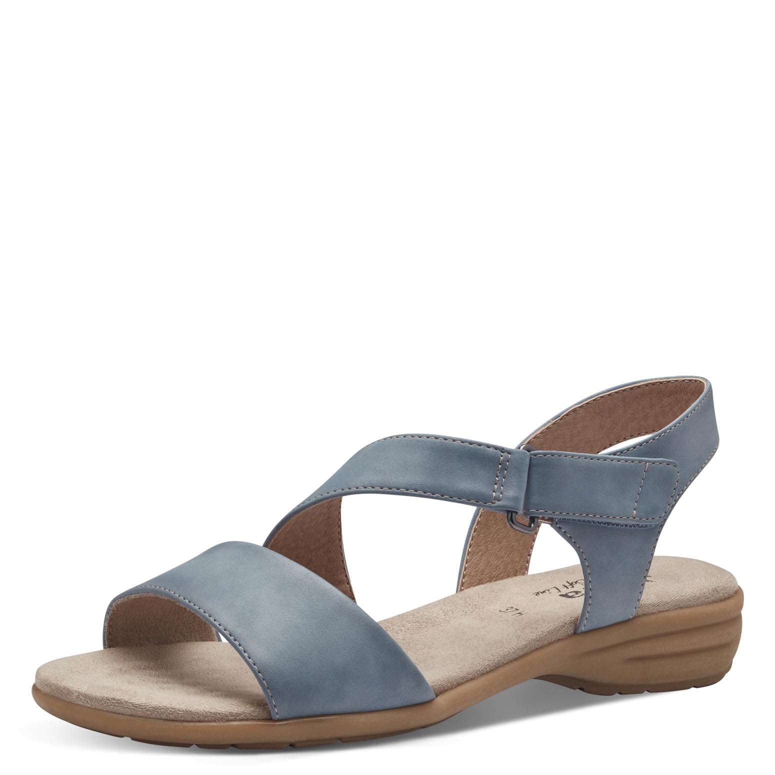 Jana Women’s Flat Sandals with Velcro Vegan, Denim, 3,5 UK