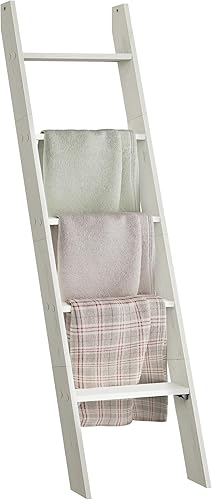 Miniatura 7 de VASAGLE ULLS018B56 - Escalera decorativa para manta para sala de estar, estante de escalera de 5 niveles, estante de escalera para almacenamiento y