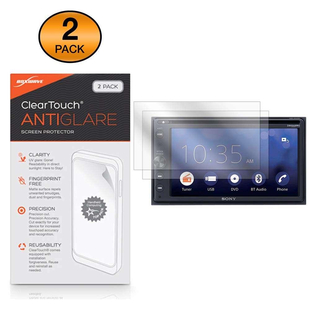 BoxWave Screen Protector Compatible with Sony XAV-AX200 - ClearTouch Anti-Glare (2-Pack), Anti-Fingerprint Matte Film Skin