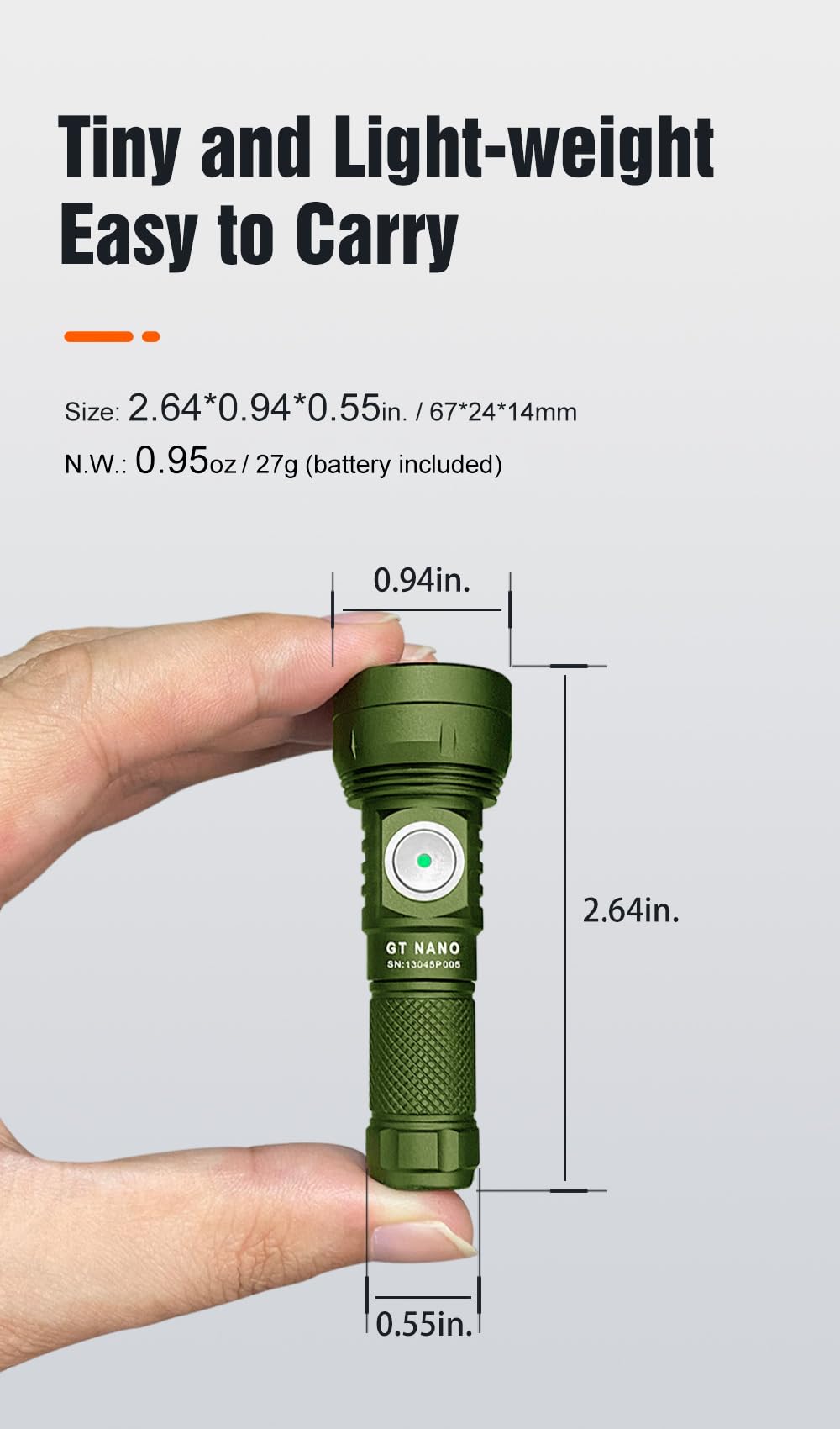 Lumintop GT Nano 3.0 Rame, Torcia Tascabile EDC Ricaricabile USB-C, 700 Lumen, 400 Metri Di Portata