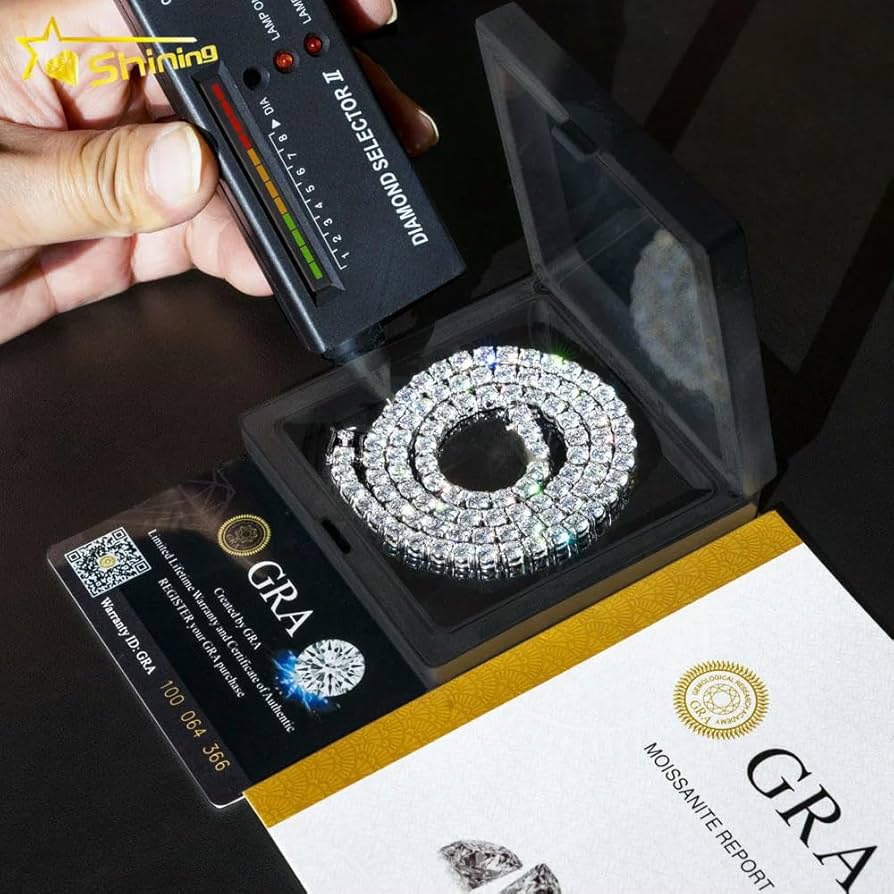 Amazon.co.jp: GRA 認定 VVS モアッサナイト テニスチェーン 925