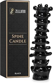 Spine Candle for Halloween Decor - Premium Unscented Soy Candle w/Cotton Wick for Clean Burn - Goth Room Decor Vertebra Candles for Parties Home Rituals Halloween Decorations Indoor - Black