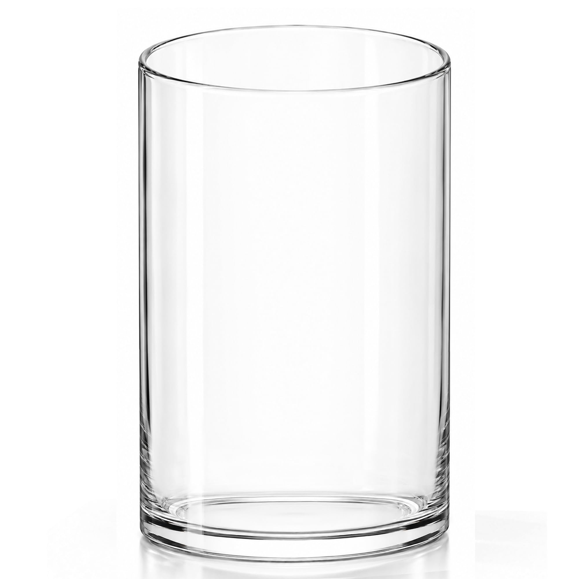 Royal Imports Flower Glass Vase Decorative Centerpiece For Home Or Wedding - Cylinder Shape, 6" Tall, 3.5" Opening, Clear