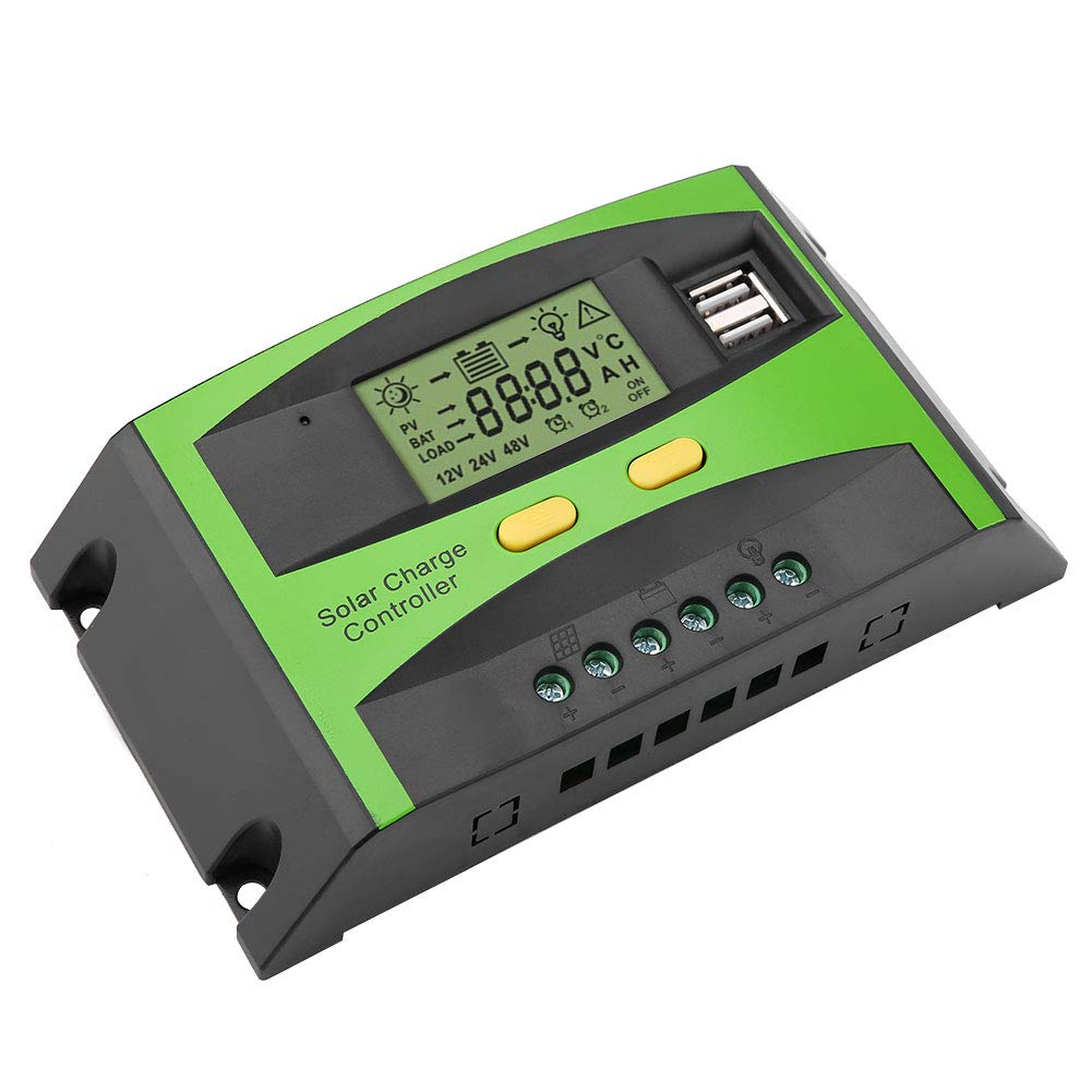Kuuleyn Solarladeregler, PWM Smart Dual USB Solarpanel Laderegler Regler LCD Display 12V 24V 20A Kuuleyn Solarladeregler, PWM Smart Dual USB Solarpanel Laderegler Regler LCD Display 12V 24V 20A