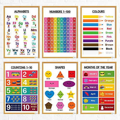 ملصقات تعليمية لمرحلة ما قبل المدرسة من إيسن لموارد التعلم للأطفال الصغار الحروف الأبجدية والأرقام والأشكال والألوان والحيوانات وشهور السنة، وأيام الأسبوع، والعواطف، والفواكه، وأجزاء الجسم والمزيد