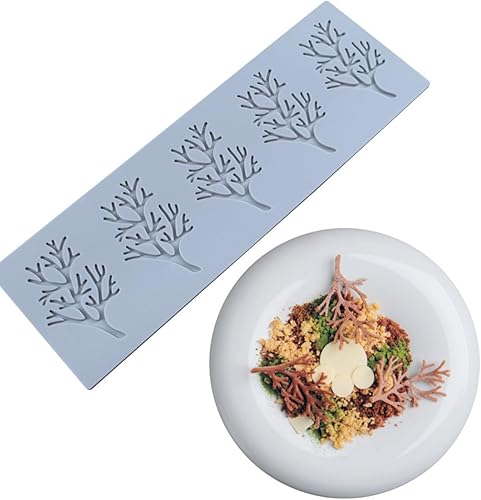 Miniatura 3 de Moldes de silicona de encaje de hojas, 5 moldes de hojas de silicona, moldes de silicona de encaje de caramelo de chocolate 3D para hornear, postre