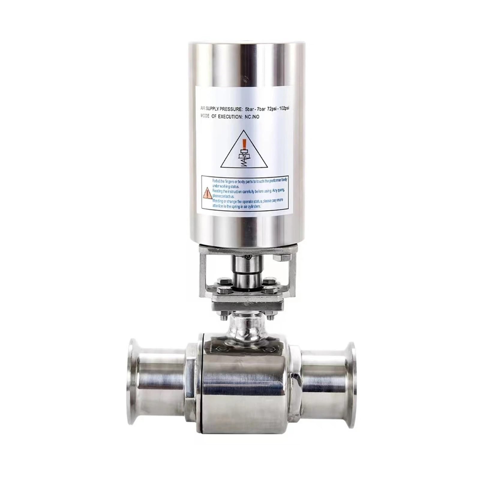 Tybophqj One Color 4" Tri Clamp 119Mm Pneumatic Ball Valve Two Way Actuator Single Acting Stainless Steel 304