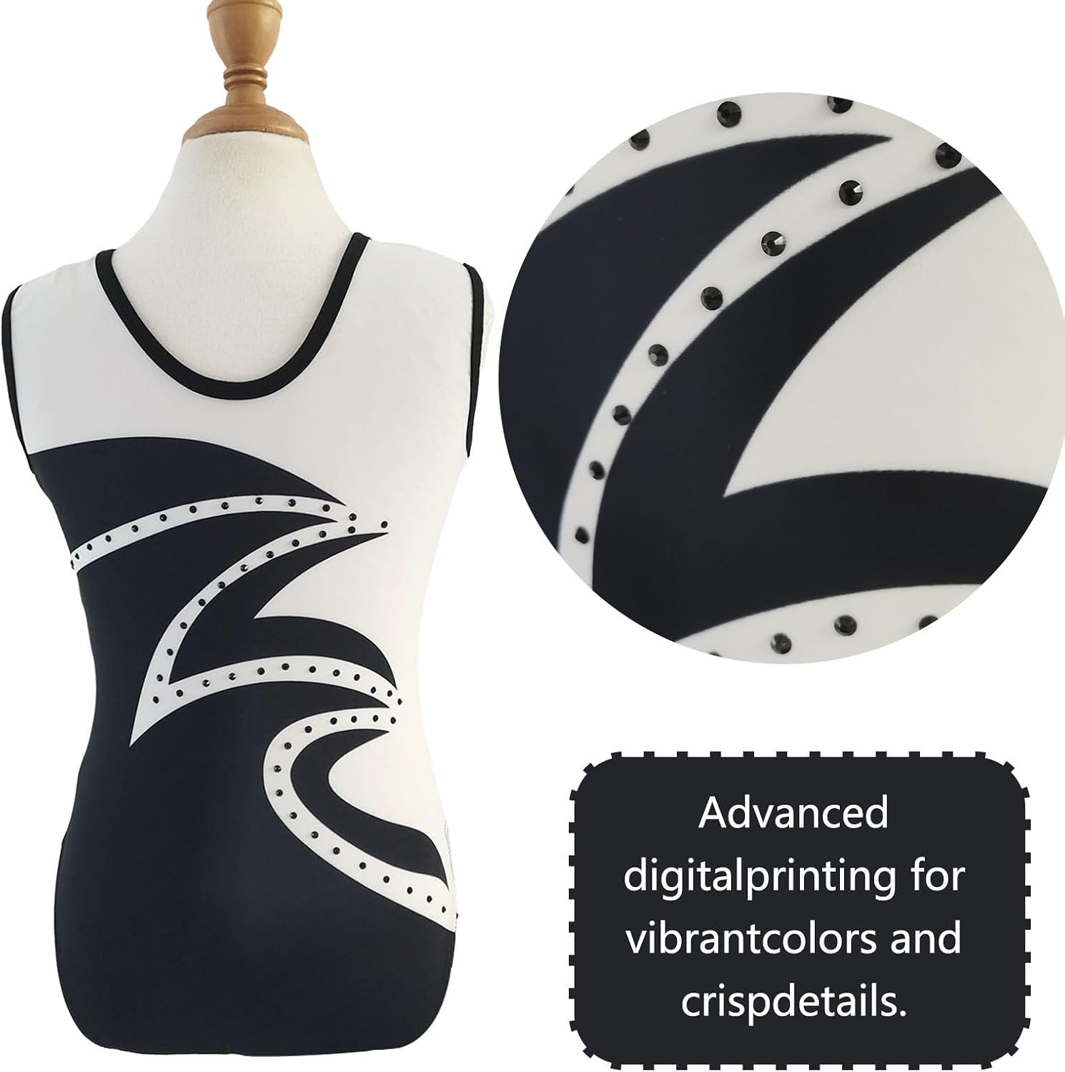 LIUHUO Girls Gymnastics Leotards Sleeveless Leotard Match Training Elastic Paste Diamond