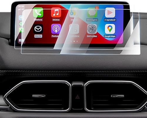 Karltys Paquete de 2 protectores de pantalla para sin reflejos y huellas dactilares Protector de pantalla de vidrio templado 2021 2025 Mazda
