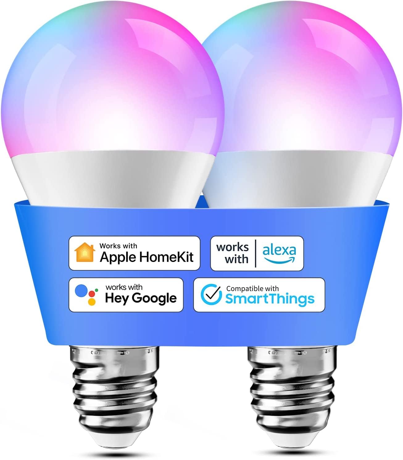 meross Lampadine con Alexa, Lampadine intelligente con Wi-Fi LED Dimmerabile Multicolore E27 9W, Smart Light RGBWW Compatibile con Apple HomeKit, SmartThings, Amazon Alexa, Google Home
