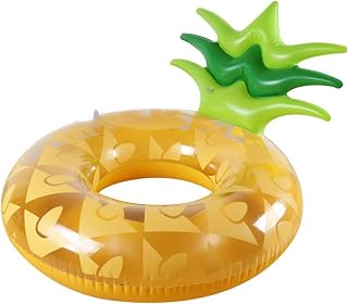 OKAYOK Swimming Circle, Inflatable Pineapple Swimming Summer Beach Party Pool Toys Swimming Circle Pool Float Seat Accessories