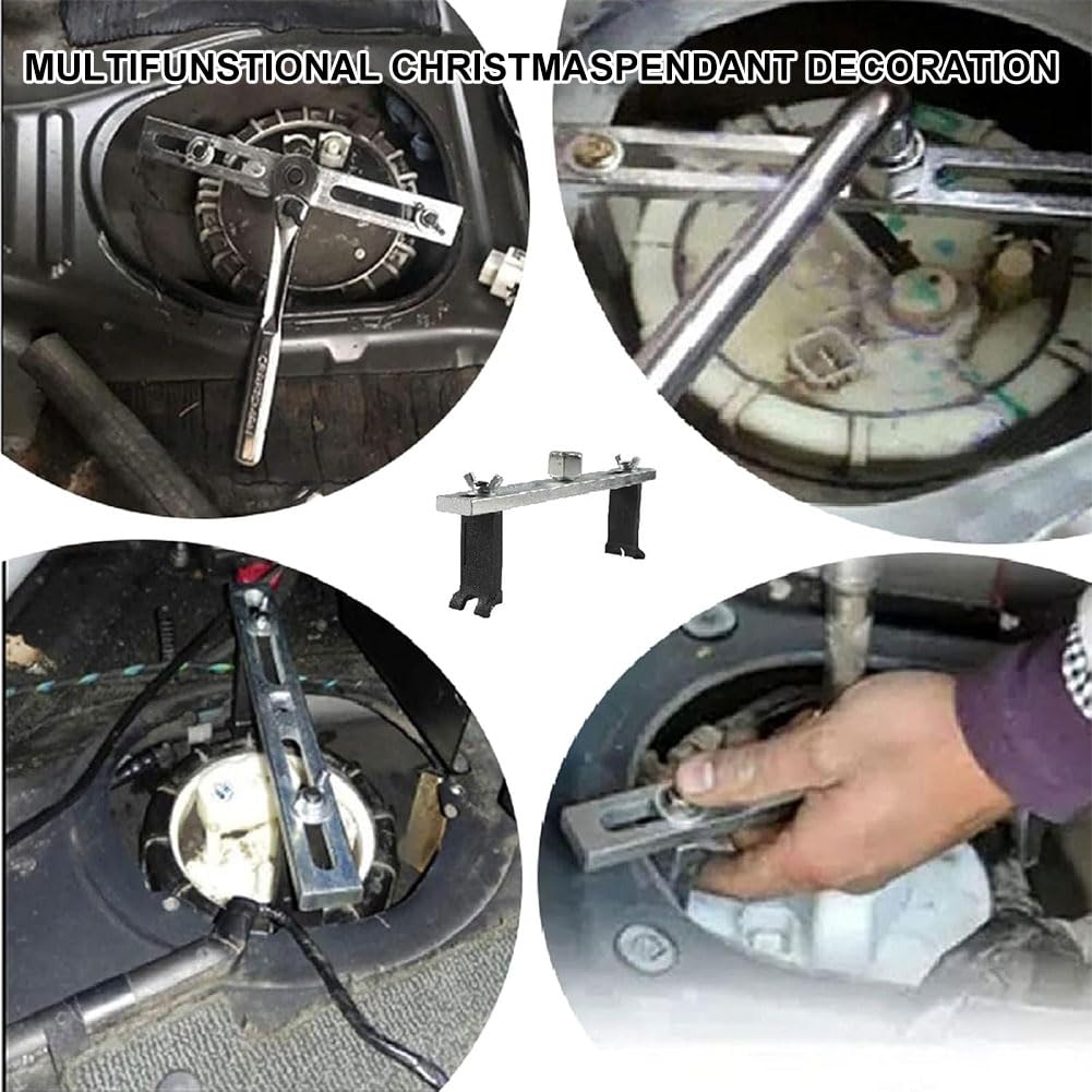 Rakiuty Kit pour Enlever le Couvercle du Réservoir de Carburant, Outil Démontage La Pompe à Carburant, Modèle Universel avec Pompe et Clé à Molette, Outil de Réparation pour Voiture