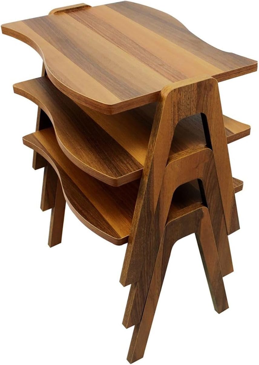 Modern 3-Piece Nesting Side Tables Set - Metal Frame with MDF Top, Round Coffee Tables for Living Room, Versatile End Tables (13.4-16.5-19.7 in Diameters, 34-42-50 cm)