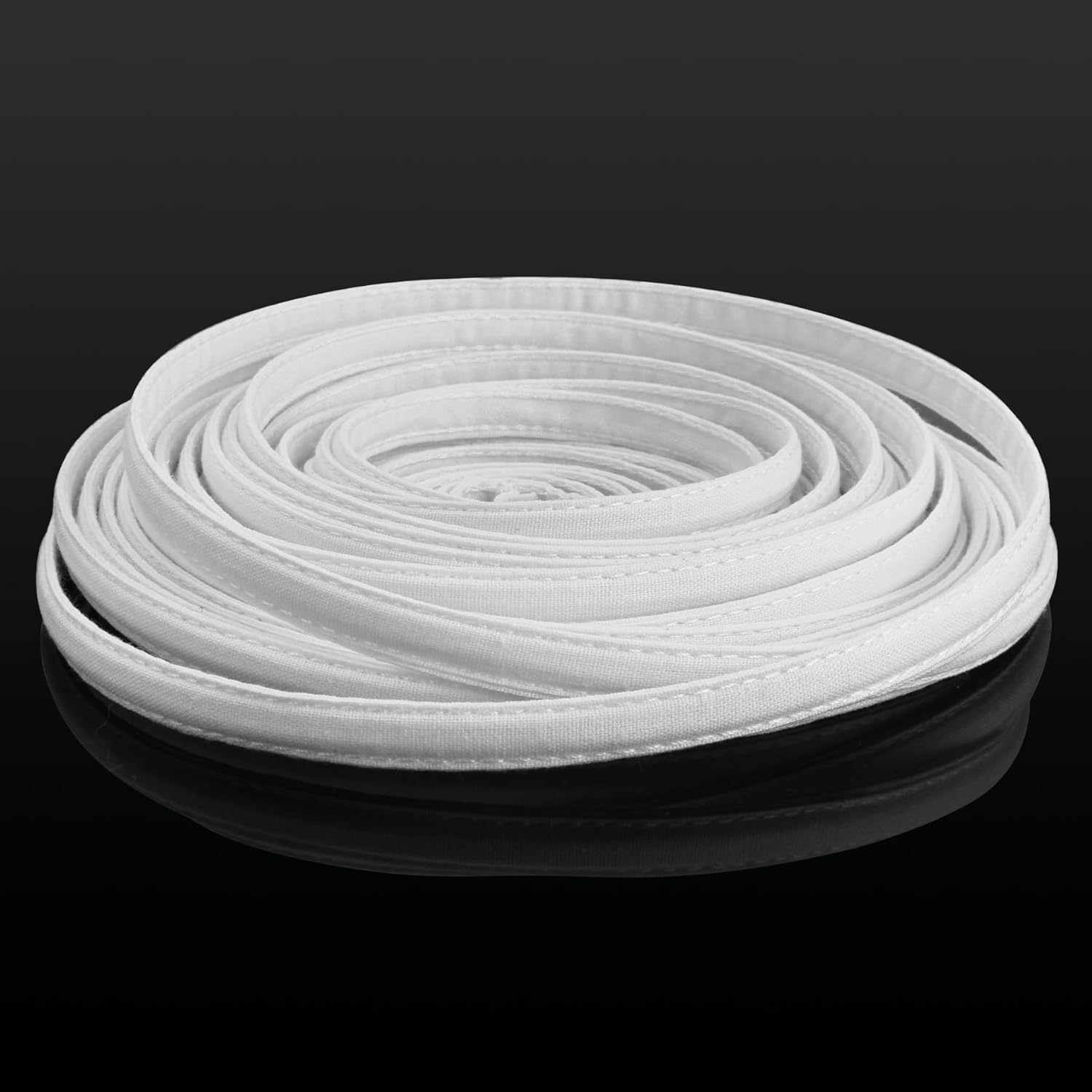 Ech.Apr 12 Yards Casing Boning for Sewing, Plastic Boning Cotton Covered, Sew-Through Boning Support for Corsets, Evening Gowns, Lingerie, Hats, Wedding Dress (White-12mm)