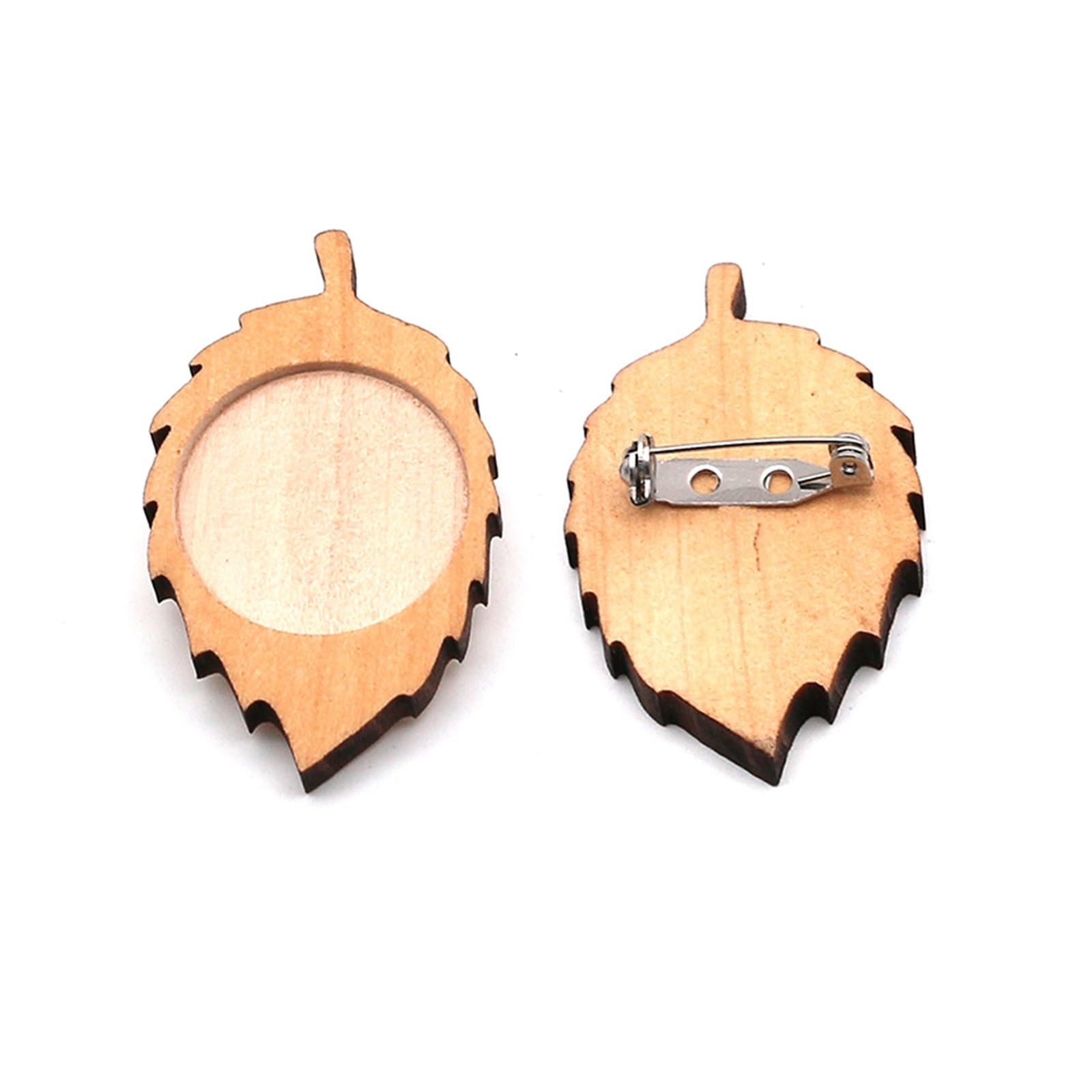 10 sztuk/partia drewno 25mm okrągła baza do broszki Cabochon Blanks tace Rooch szpilki ze stali nierdzewnej baza do kaboszonów (Color : Vertical, Size : 25mm)