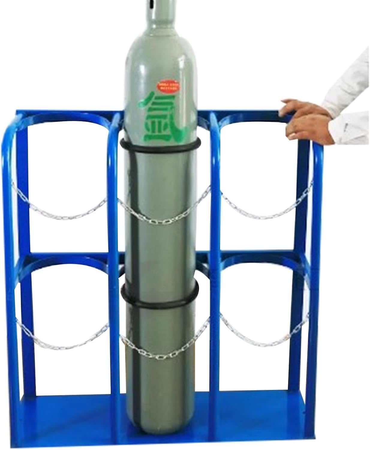 Oxygen Tank/Cylinder Holder Rack Stand, Steel Heavy-Duty Oxygen Tank Carrier/Gas Cylinder Fixed Shelf, Factory Workshop Garage Cylinder Tank Rack Base(# 24cm/9.4in-60x30x100cm/23.6x11.8x39.4in)(# 24cm