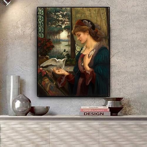 CXArtprint Imprimir en lienzoVintage Marie Spartali Stillman Love'S Messenger Retrato Pintura al óleo sobre Lienzo Pared Sala de Estar 40x60cm sin Marco Cover