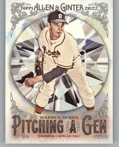 2022 Topps Allen and Ginter Pitching a Gem #PAG-2 Warren Spahn Boston Braves MLB Baseball Trading Card