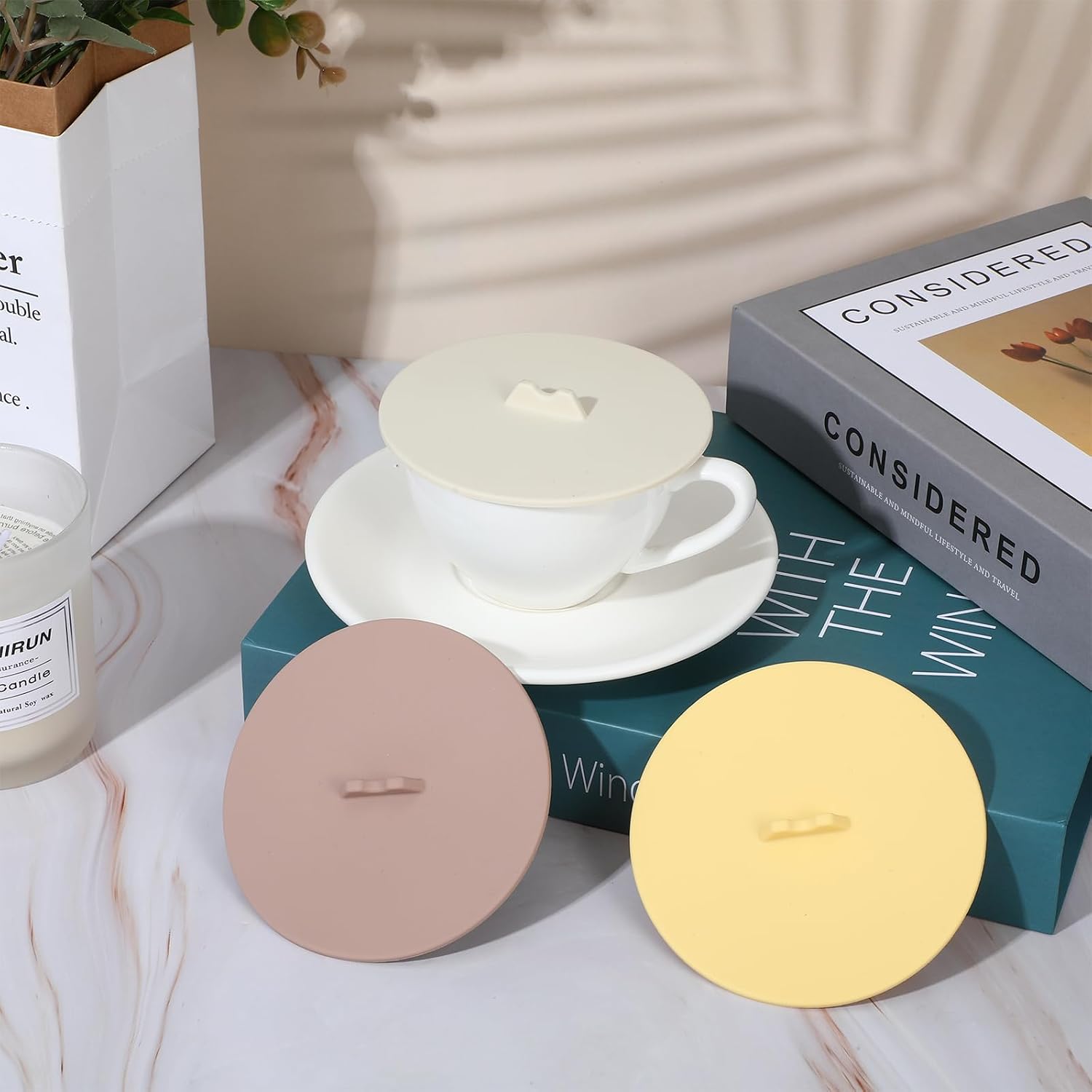 Ymapinc Silicone Lids for Cups, Silicone Cup Covers, Universal Cup Lids