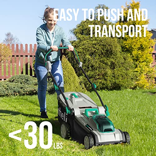 Image of Litheli Cordless Lawn Mower 17 Inch, 2 x 20V 4.0Ah Battery Lawn Mowers with Brushless Motor, Bagging & Mulching, Charger Included