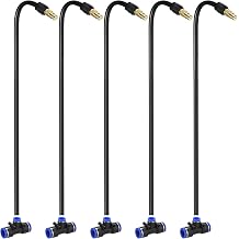 M METERXITY 5-Set Brass Misting Nozzles Tee, 16inch/40cm 360 Degree Adjustable Copper Sprayer for 1/4 Inch Tubing Garden Irrigation/Atomizing Misting System, Water Mister Nozzle Thread Sprayer