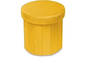 Phantoscope Yellow Velvet Round Ottoman: A Versatile Gem for Modern Living