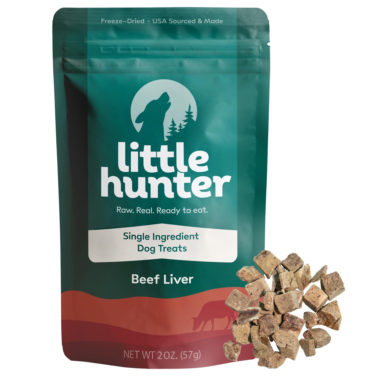 Little Hunter Freeze Dried Dog Treats - Beef Liver - Raw Single Ingredient Beef Liver Dog Treats for Snacks, Training, Dog Food Toppers - All Natural, Healthy Dog & Puppy Treats, 2 oz