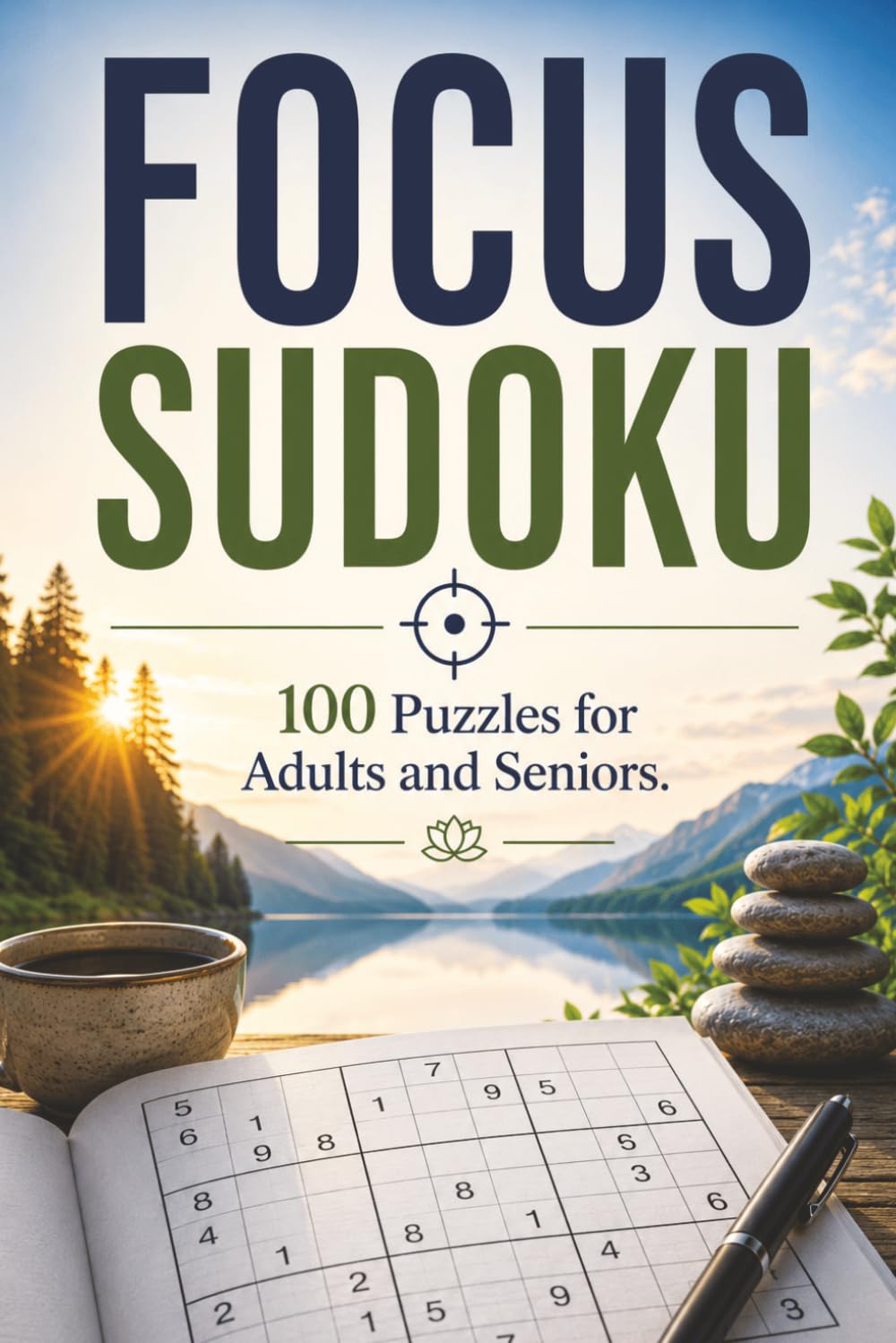 Focus Sudoku: 100 Puzzles for Adults and Seniors | Disconnect, Focus, and Solve | Solutions Included