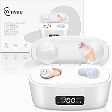 OTC Hearing Aids Rechargeable for Seniors, Hearing Aid Amplifiers Devices with Noise Cancelling, Howling Suppression for Seniors and Adults mild to moderate hearing loss, Auto On/Off, Pair