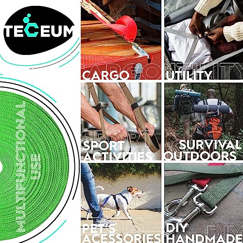 Image of TECEUM 3 /4 inch & 5 /8 inch & 1 inch & 1.5 inch & 2 inch Webbing - 10 25 50 Yards - 40+ Colors - Heavy Duty 1 Inch 1.5 Inch 2 Inch Backpack Straps - Webbing for Outdoors Indoors Crafting DIY