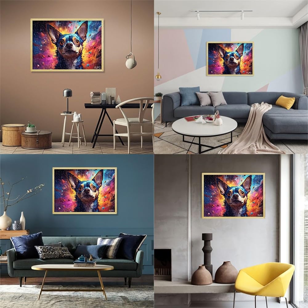 Puzzle 2000 pièces pour Adultes, Puzzle éducatif et éducatif, Chien Chihuahua étoilé, Cadeaux de Noël, 27,56 po x 39,37 po, pour Adolescents de 14 Ans et Plus
