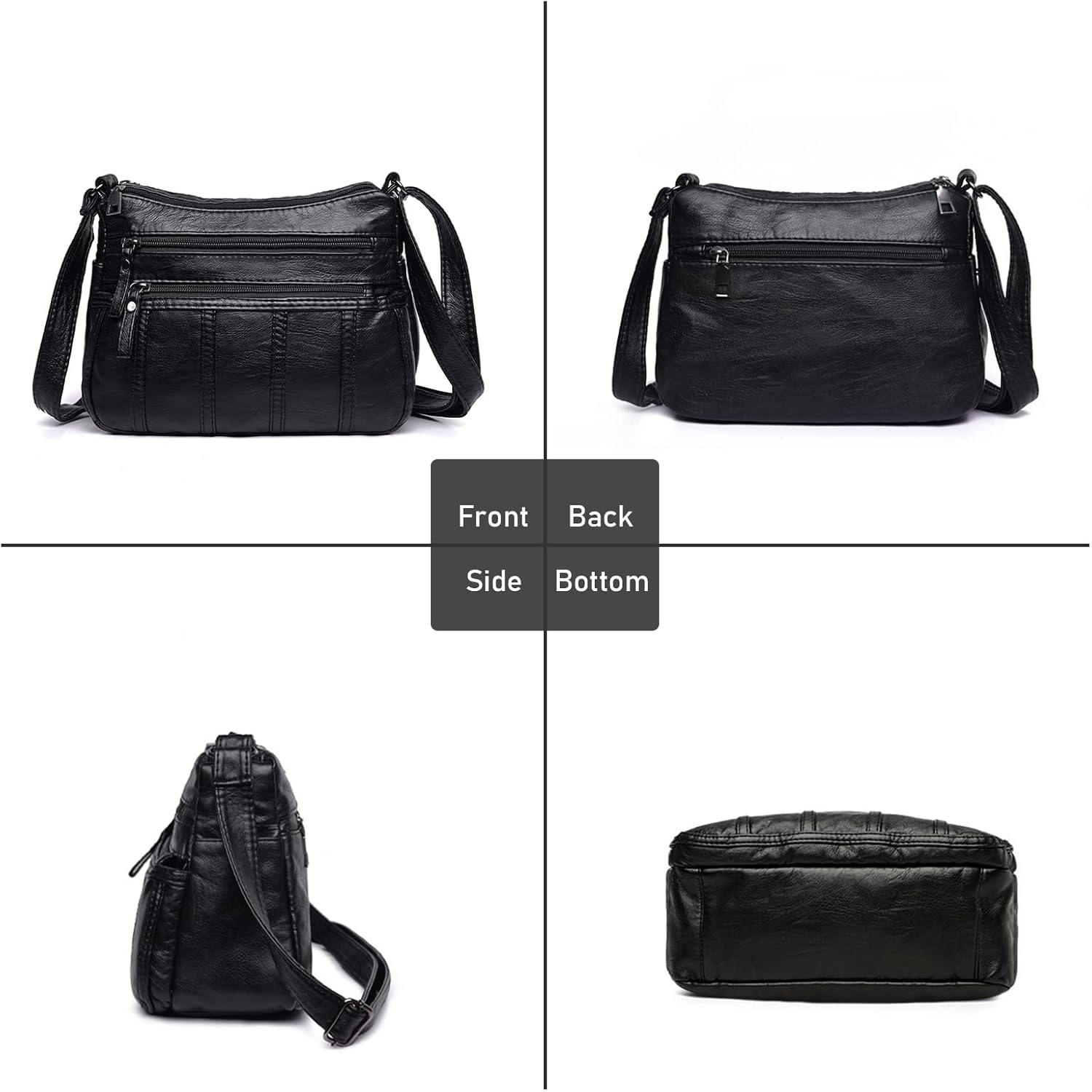 WITERY Crossboby Bag for Women - Soft PU Leather Multi-Pocket Shoulder Handbags Pocketbooks Medium Sized Bag Small Purses - Image 7