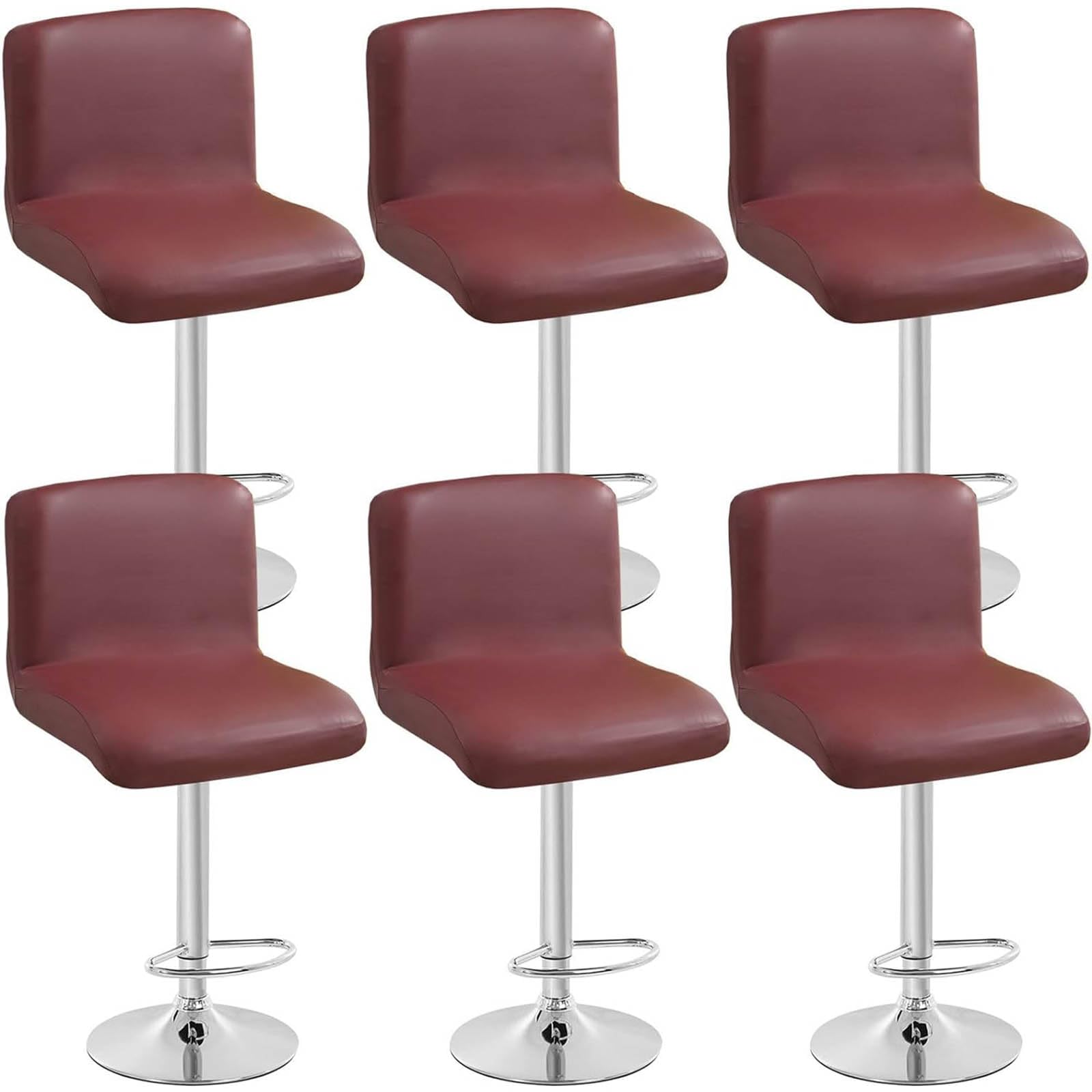 Housse de tabouret de bar en similicuir (lot de 2) avec élastique