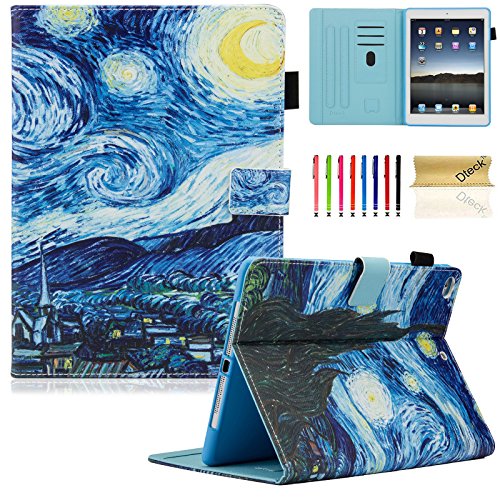 iPad 9.7 inch 2017 Case, iPad Air Case, iPad Air 2 Case, Dteck PU Leather Folio Smart Cover Stand Wallet Case with Auto Sleep Wake for iPad 2017 iPad 9.7 Inch,iPad Air 1, iPad Air 2, Starry Night