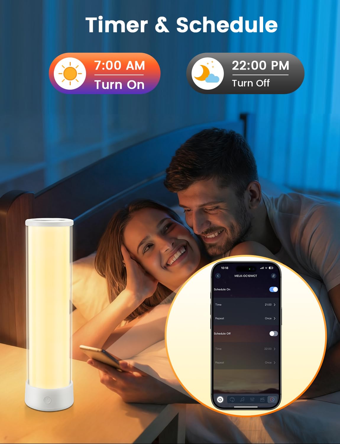 PAIRIER Lampada da Tavolo LED Intelligente Ricaricabile 4000 mAh | Telecomando e APP, 16 Milioni di Colori, Timer e Modalità Musica, Lampada da Comodino Decorativa per Camera da Letto