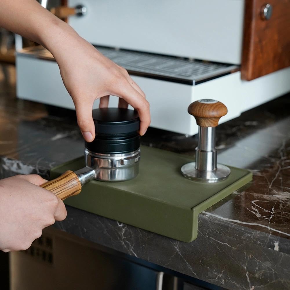 watchget Tapete para apisonar espresso, tapete de silicona de grado alimenticio, estación de café de 8 x 6 pulgadas, accesorio espresso, resistente al polvo, impermeable y resistente al calor